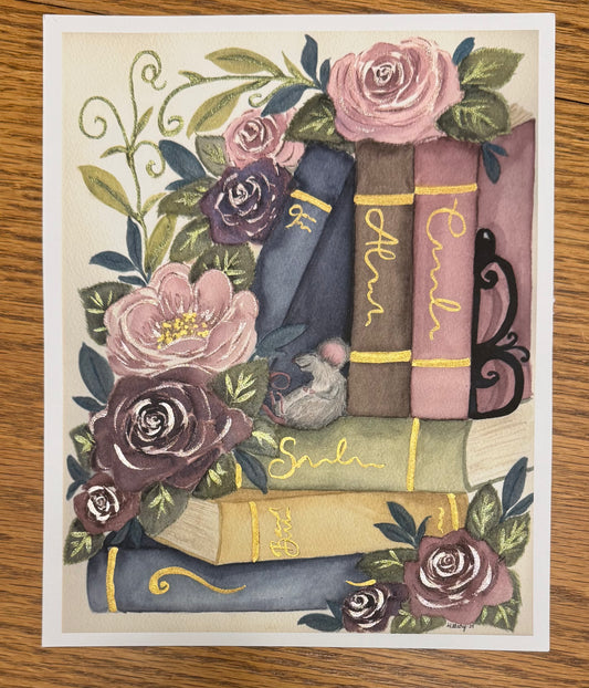 12 Days of Bookmas - 8x10 Book Print from HWatercolour23